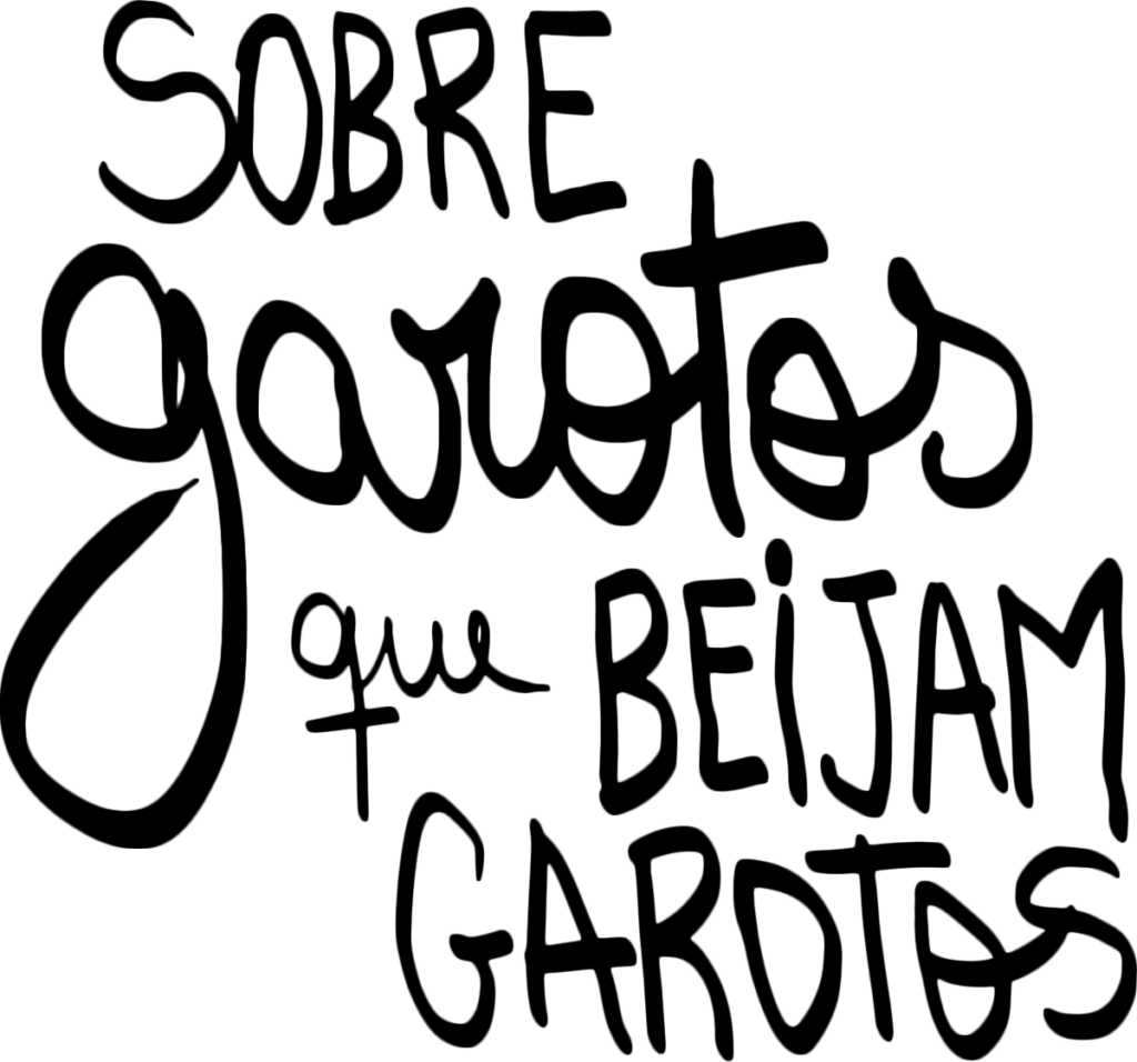 Logotipo preto do livro "Sobre garotos que beijam garotos" por Eriq Cobra.
